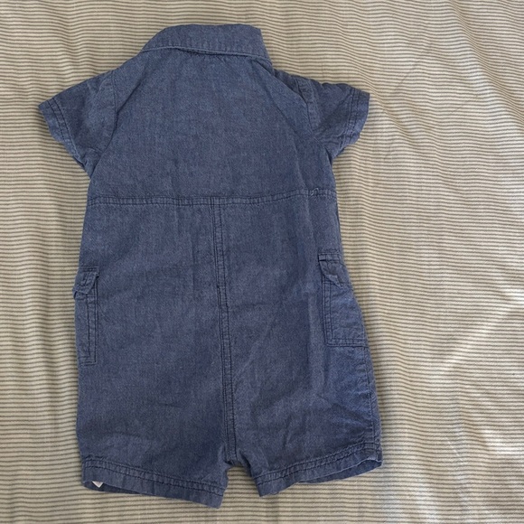 Baby Blue Denim Romper - Picture 2 of 3